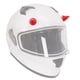 thumbnail image 1 of Cuernos para casco de moto rojos Adorno Kinlley, 1 of 7
