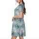 thumbnail image 2 of Balery enchanted winter snowflake holly Vestidos sueltos de manga corta para mujer, vestidos de verano 2025, vestidos casuales de corte A con vuelo., 2 of 6