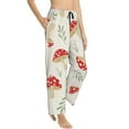 thumbnail image 2 of Xecao Cartoon Flat Mushrooms Women's Straight Lounge Pajama Pants: The Epitome of Relaxed Sleepwear, 2 of 9
