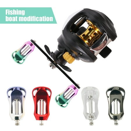 Sioweci Fishing Reel Handle Knob Lightweight Mini Heavy Duty Metal Double Bearing Spinning Baitcasting Reel Handle Grip Knob Replacement Fishing Accessories Red