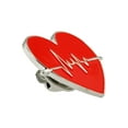 thumbnail image 2 of PinMart's Red Heart Beat Unisex Lapel Pin - American Heart Month Doctor Nurse Gift Enamel Lapel Pin for Adults and Teens, 2 of 3