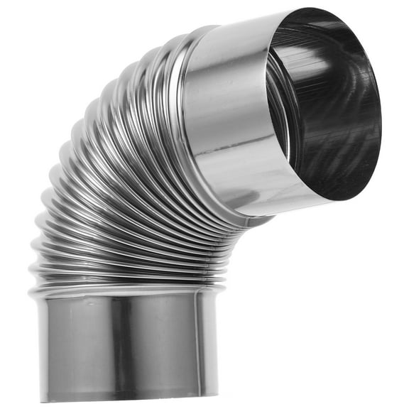 HOMEMAXS Stainless Steel Stove Pipe 90 Degree Elbow with Chimney Cap Extension Flue Adapter Tube for Burning Stoves