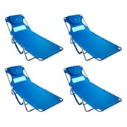 Ostrich Comfort Lounger Face Down Sunbathing Chaise Lounge Beach Chair (4 Pack)