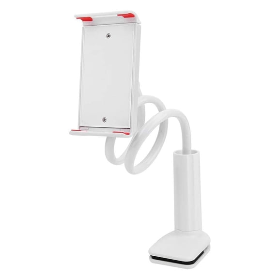 Gooseneck Phone Holder,Flexible Long Arm Cell Phone Stand for Desk,360° Adjustable Tablet Holder for Bed(White)