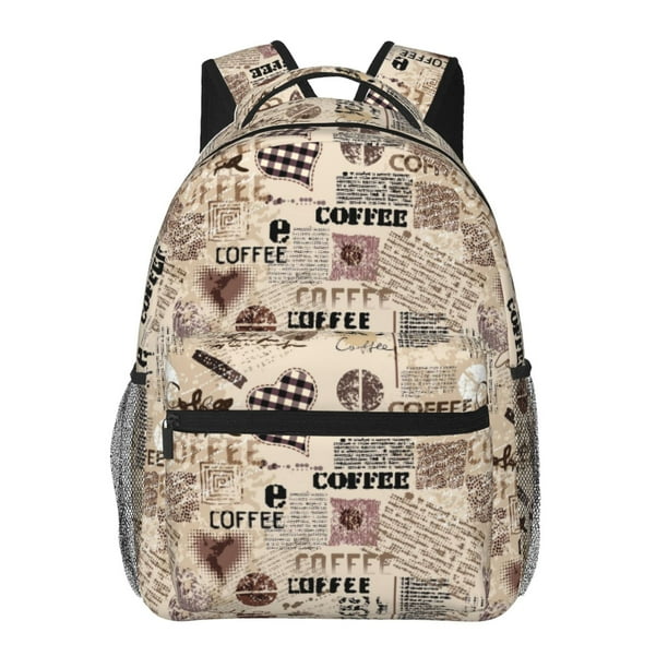 Balery Abstract Coffee Mochila Escolar Impresa, Mochila Ligera para Viajes Casual, Mochila Duradera y Cómoda Multifuncional, Mochila para Laptop-One Size