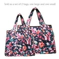 thumbnail image 3 of Wrapables Large & Small Foldable Tote Nylon Reusable Grocery Bags, Set of 2, Tropical Flowers, 3 of 5