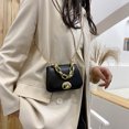 thumbnail image 3 of Mini bolso de hombro tipo bandolera de cuero PU con cadena de diseñador para mujer (negro) Tmvgtek Para estrenar, 3 of 8