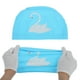 thumbnail image 5 of Gorros de Natación de Patrón de Cisne de PU Tejido Elástico Único de Bargains 1 Pc Azul Cielo Blanco, 5 of 5