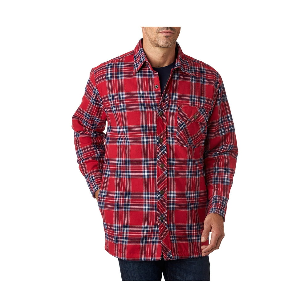 backpacker men's canvas shirt jacket with flannel lining