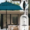 thumbnail image 5 of Alpha Joy 10ft 3 Tier Auto-Tilt Outdoor Patio Umbrella Beach Garden Double Vented Table Umbrella with Push Button and Crank, Cerulean, 5 of 6