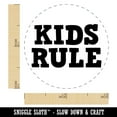 thumbnail image 2 of Kids Rule Fun Text Self-Inking Rubber Stamp Ink Stamper - Orange Ink - Mini 1/2 Inch, 2 of 7