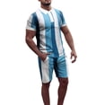 thumbnail image 1 of Pantalones cortos de manga corta para hombre, traje deportivo y de ocio de dos piezas Pompotops  oipoqjl8620, 1 of 7