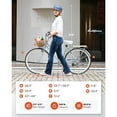 thumbnail image 4 of Viribus Hybrid Bike, 700c City Commute Cruiser Bike with 7 Speed Drivetrain 28" Wheel Step Through Frame Front Basket Rear Cargo Rack Dual V Brakes,Mint, 4 of 9