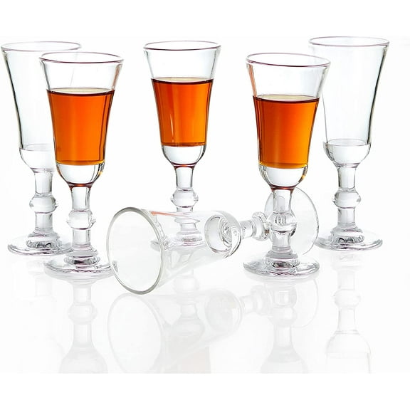 Cordial Glasses Shot Glasses with Stem,Limoncello Glasses | Port glasses 1.0 oz (Set of 6)