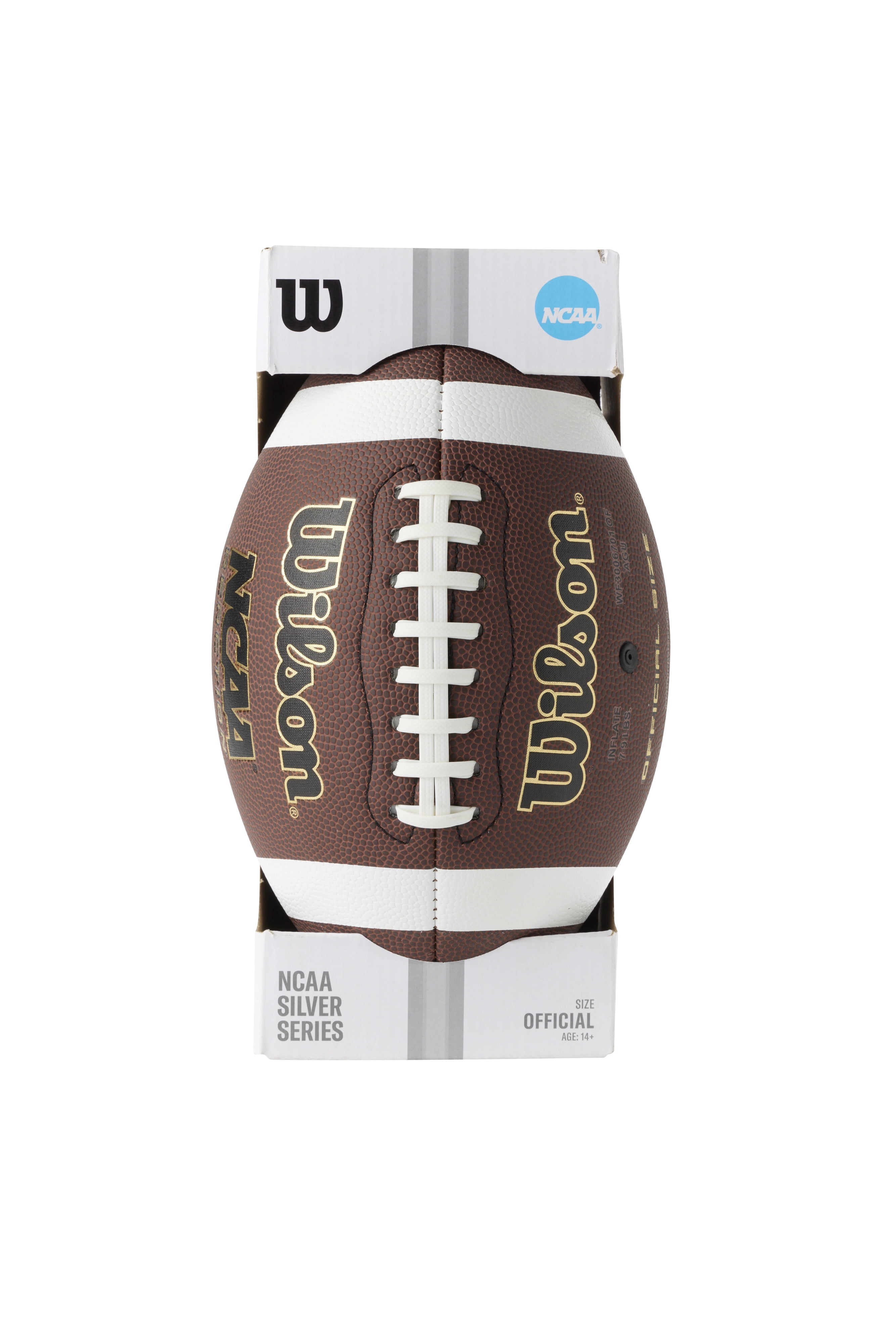 (6 pack) Wilson NCAA Reaction Recreational Football - Brown, Official Size (Ages 14 and up)