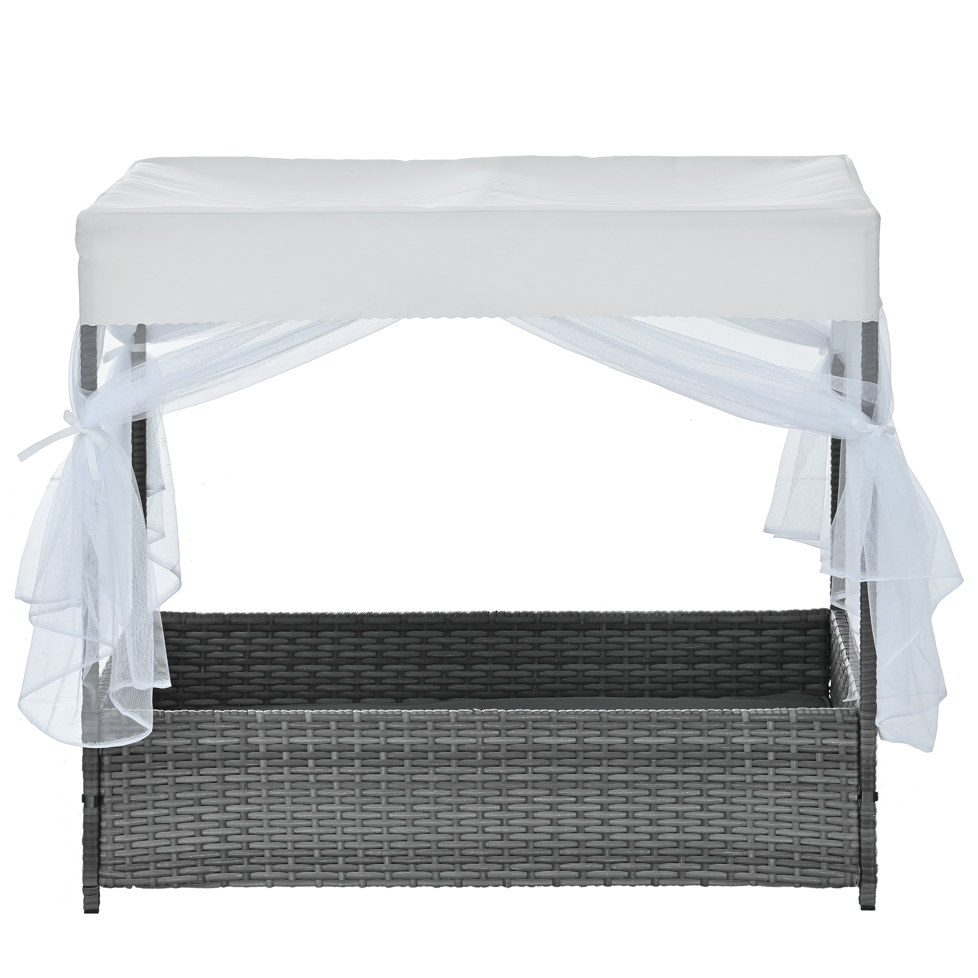 Pefilos 35" Pet Furniture Dog Bed with Provide Pet Mat, Seasonal PE Wicker Pet Furniture for Cat and Dog House/Kennel, Dark Gray Pefilos 35" Pet Furniture Dog Bed with Provide Pet Mat, Seasonal PE Wicker Pet Furniture for Cat and Dog House/Kennel, Dark Gray