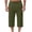 Army Green, variant on UVEASISHA Capri Pants for Men Below Knee Straight Leg Cropped Pants 3/4 Length Casual Golf Pants Drawstring Elastic Waist Loose Trousers with Pockets Navy M