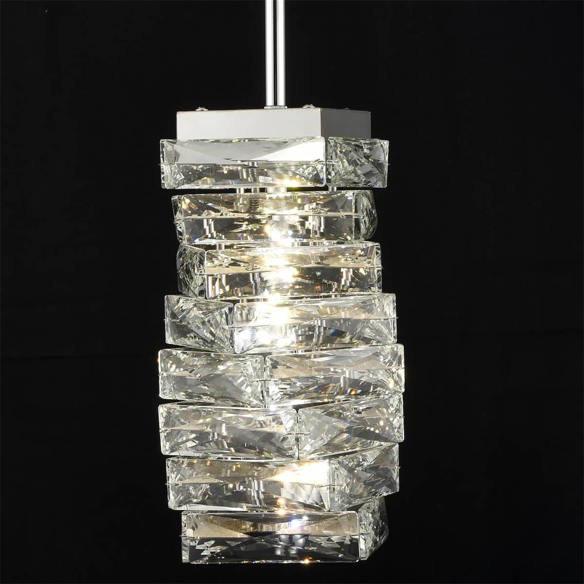 Claxy Chome Crystal Glass Pendant Light LED Hanging Light Fixture