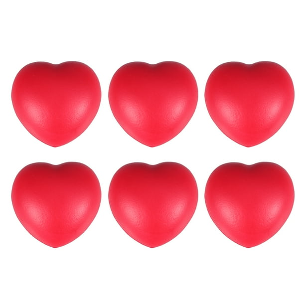 WORGEOUS 6 piezas de juguete de bola de PU en forma de corazón Bolas de estrés relajantes divertidas Bolas de liberación de presión interesantes para niños Niños pequeños