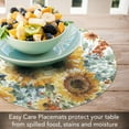 thumbnail image 3 of CounterArt "Sunflowers Forever" 4-Pack Reversible Round Tabletop Placemats, 3 of 8