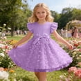 thumbnail image 2 of RMGVDSD Toddler Flower Girl Dress Girls Summer Dress Ruffle Sleeves Tulle Dresses Bowknot Tutu Birthday Princess Dresses Party Sundress 4-5 Years, 2 of 5