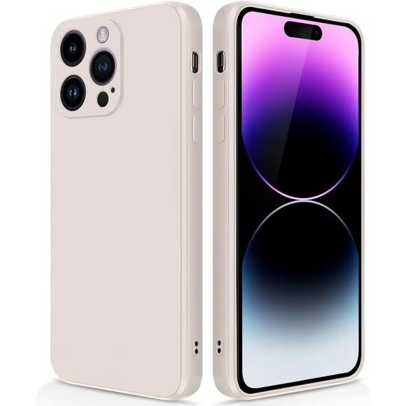 Étui de Protection en Silicone Mince pour iPhone 15 PRO MAX, Étui Pare-Chocs en Silicone Souple Antichoc Anti-Rayures-Beige