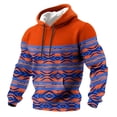 thumbnail image 3 of Men's Hooded Sweatshirt With Pockets for Casual Western Aztec Style Long Sleeve Relaxed Fit Top, 3 of 3