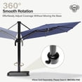 thumbnail image 6 of LAUSAINT HOME Outdoor Patio Umbrella with Base Included, 10 Feet Large Cantilever Windproof Offset Umbrella with 360-degree Rotation for Backyard, Pool, Lawn, Deck, Navy Blue, 6 of 9