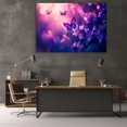 thumbnail image 5 of Mudket Purple Lilac Flowers with Butterflies Canvas Wall Art, Framed Floral Print, Ready to Hang Wall Decor for Bedroom Living Room, Whimsical Nature Artwork - 12"L x 8"W, 5 of 10