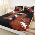 thumbnail image 3 of Homewish Boys Personalized Gifts Queen Sheet Sets,Brown Letter R Flat Sheet,Rugby Pattern Queen Fitted Sheet For Teens,Lightweight Room Decoration,4 Pieces, 3 of 7