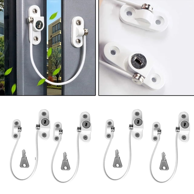 4 Uds. Cerraduras de seguridad para bebés, restrictor de ventana inoxidable para niños, cerradura de seguridad infantil, seguridad para niños, previene caídas, bloqueo de ventana