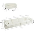 thumbnail image 2 of Shaped Oversized Sectional Sofa Modern Deep Seat Reversible Chaise Sofa&Couch with Movable Ottoman, Modular Sleeper Upholstered Couch for Living Room, Apartment, Studio, Office, 146.5", White/L, 2 of 18
