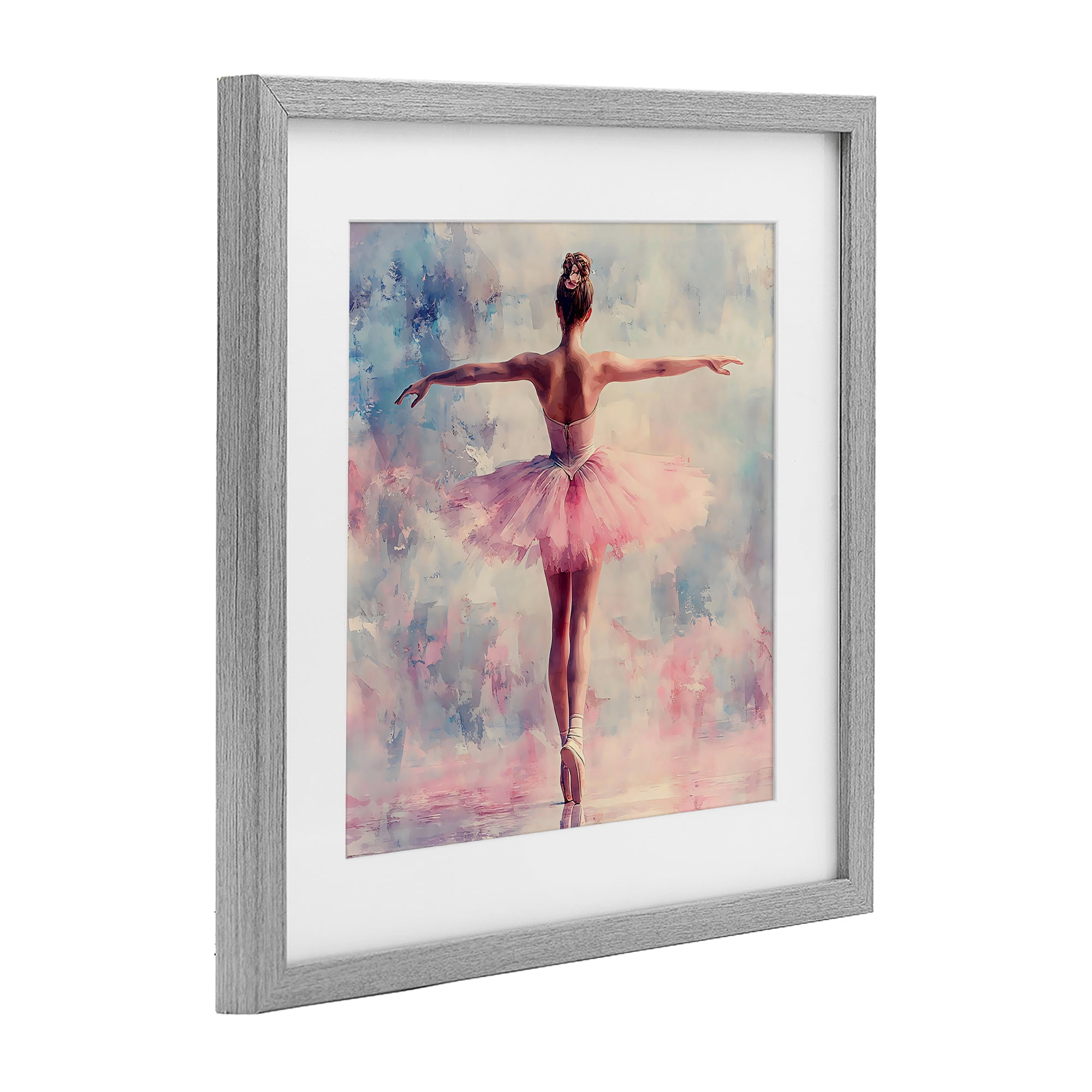 Stupell Industries Elegant Ballet Dancer in Motion Gray Framed Print Under Glass, design by Creative Studio