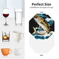 thumbnail image 6 of Rateoe green salmon fish Printed Drink Coasters Set of 4 Leather Coasters Spill Protection for Table Desk,Durable and Non Slip Leather Coaster ,4 Inches Drink Mats-Octagon, 6 of 6