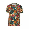 thumbnail image 5 of T Shirt For Men Gym For Mens Tropical Floral Print T-Shirts Fashion Color Hibiscus Beach Tees O Neck, 5 of 7