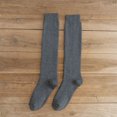 thumbnail image 5 of 2 Pcs Mens Knee High Long Socks Thick Warm One Size , Cotton Breathable Dark grey, 5 of 6