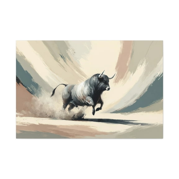 Bull Cow Cattle Abstract Canvas Gallery Wraps, Wall Decore Home Decor Art