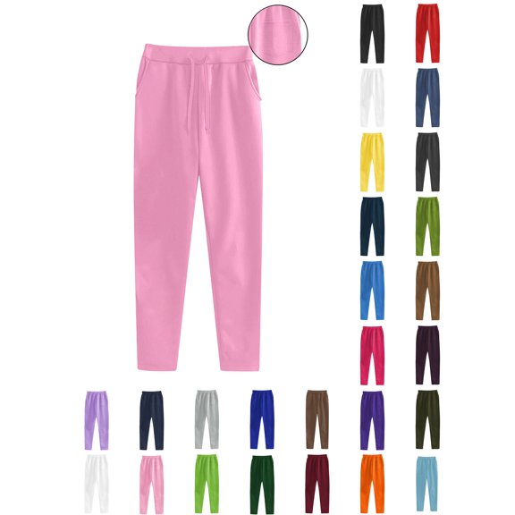 Xaqiouau Women's Pants Casual Trousers Women Sweatpants Solid Large Size Running Fitness Sports Pants With Three Pockets Pink L