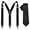 Black, variant on KAMBERFT Men's Skinny Tie and Suspenders Set, Y-Back, Black, 2-Piece