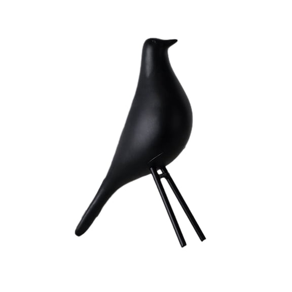 Black Resin Bird Figurine Decoration For Indoor Tabletop Shelf Or Living Room Accent With Stylish Look