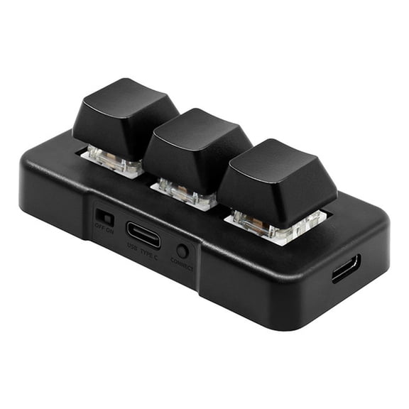 Mini 3 Key Keypad Mechanical Gaming Keyboard, Mini Programmable Macro Keypad, One Handed Standard Keyboard