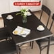 thumbnail image 3 of Kitchen mesa set con sillas: dining mesa set para 4, metal y wood rectangular dining room mesa set con 4 forrado sillas, 5 - piece dining set para small - space apartments (negra), 3 of 7