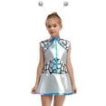 thumbnail image 2 of renvena Girls Alien Outfit Sequins Metallic Dance Dress with Antennas Kids Outer Space Fancy Dress Silver 14, 2 of 7