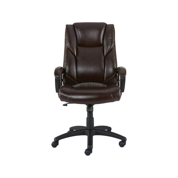 Staples Kelburne Luxura Faux Leather Computer and Desk Chair Brown 2/Pack 58227-CCVS