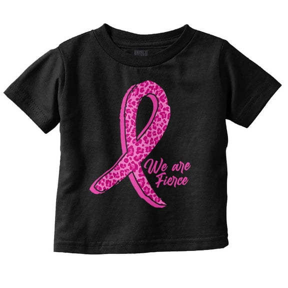 Cheetah Pink Ribbon We Are Fierce Toddler Baby Girl T Shirt Brisco Brands 6M