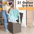 thumbnail image 5 of Bifanuo 31 Gallon Deck Box, Resin Outdoor Storage Box, Waterproof and UV Resistant Lightweight Storage Deck Box for Garden Tools, Supplies, Toys, Set of 2, 5 of 7