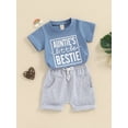 thumbnail image 2 of Bagilaanoe 2pcs Toddler Baby Boy Girl Shorts Set Short Sleeve Letter Print T Shirt Tops + Shorts 6M 12M 18M 24M 3T Kids Casual Summer Clothes, 2 of 7