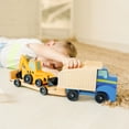 thumbnail image 3 of Melissa & Doug Classic Toy Wooden Dump Truck & Loader with Construction Pieces, 3 of 10