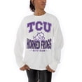 thumbnail image 2 of Women's Gameday Couture White TCU Horned Frogs Midweight Oversized Long Sleeve T-Shirt, 2 of 5