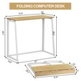 thumbnail image 2 of Homycasa Foldable Oak Home Office Desk with MDF Top, 2 of 6